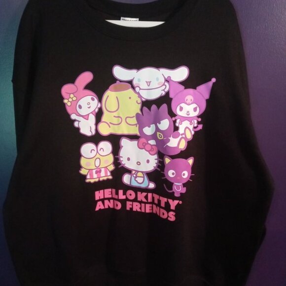 Hello Kitty Tops - Hello Kitty and Friends Black Sweatshirt by Sanrio 65 Poly/35 Rayon